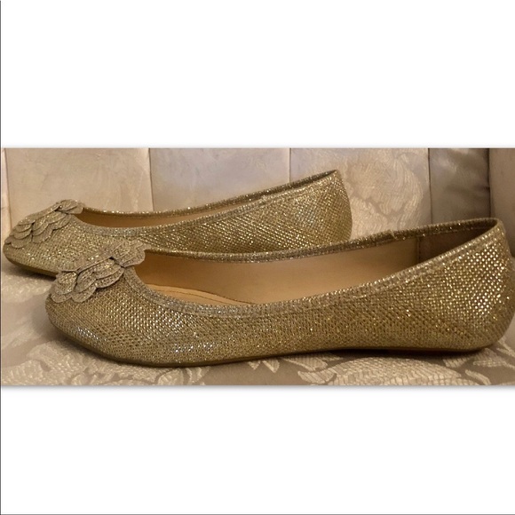 GOLD ANGEL GLITTER BALLET FLAT - Picture 4 of 6